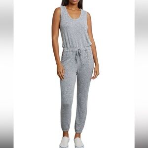 Rails Becky Sleeveless Jumpsuit in Melange Grey Size Medium Scoop Neckline Confy